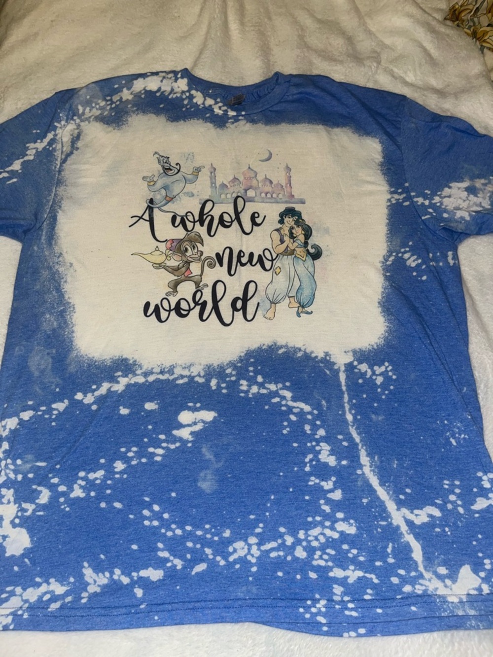 Custom bleached Aladdin t-shirt size XL